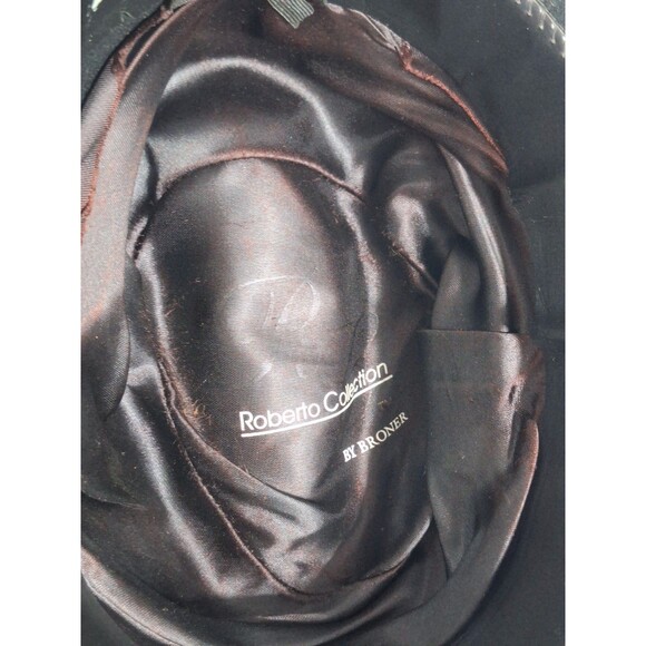 Vtg Roberto Collection Bonner 100% Wool Black Felt Fedora Mens Sz M Made In USA - Picture 7 of 9